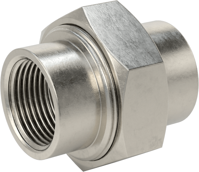 McMaster 4452K466 316 Stainless Steel Threaded Pipe Fitting, Medium-Pressure, Straight Union Connector, 1 NPT Female