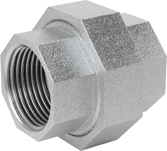 McMaster 44605K494 Low-Pressure Iron Pipe Union Connector, 1 NPT Female, Class 150, Octagon Body (sub for 44605K196)