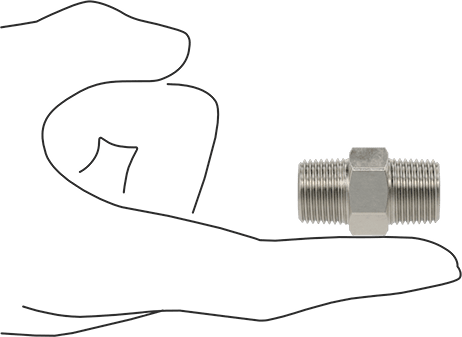 McMaster 4464K731 304 Stainless Steel Threaded Pipe Fitting Low Pressure, Straight Connector, 3/8 NPT Male - KVM Tools Inc.KV4464K731