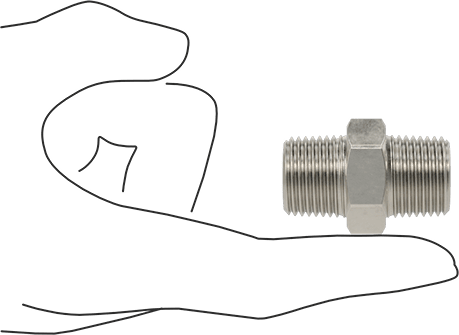 McMaster 4464K741 304 Stainless Steel Threaded Pipe Fitting Low Pressure, Straight Connector, 1/2 NPT Male - KVM Tools Inc.KV4464K741
