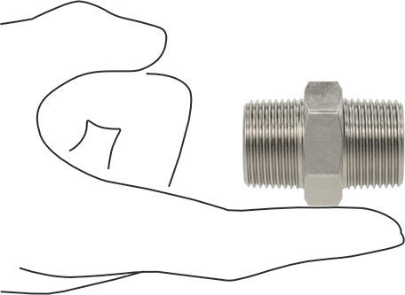 McMaster 4464K751 304 Stainless Steel Threaded Pipe Fitting Low Pressure, Straight Connector, 3/4 NPT Male - KVM Tools Inc.KV4464K751