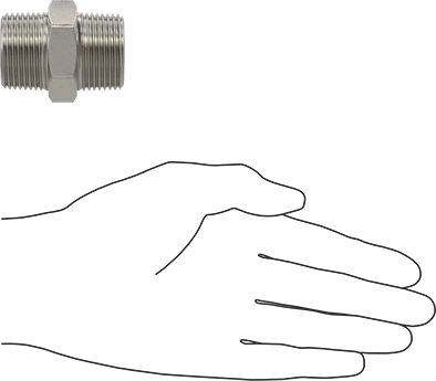 McMaster 4464K761 304 Stainless Steel Threaded Pipe Fitting Low Pressure, Straight Connector, 1 NPT Male - KVM Tools Inc.KV4464K761