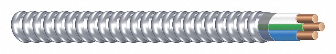 Southwire 68948901 Armorlite Metal Clad Armored Cable Blue/White 12 AWG 250 ft