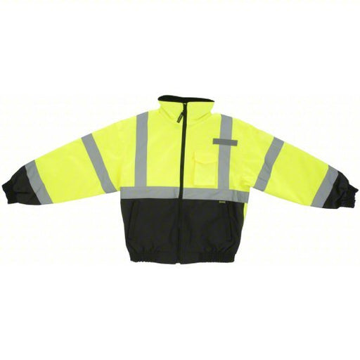 Occunomix LUX-350-JB-BYM Jacket U, ANSI Class 3, M, Yellow, -5° to - 45°F, Zipper with Storm Flap, 5 Pockets - KVM Tools Inc.KV448G63