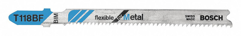 Bosch T118BF Jigsaw Blade, 11/14,  3 5/8 in Blade Lg, Bi-Metal, Bi-Metal, T Shank, 1 Pieces, 5 PK