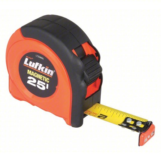 Crescent Lufkin L725MAG Magnetic Tip Tape Measure Inch, 25 ft, Std Blade, 1/16 in - KVM Tools Inc.KV44ZJ79