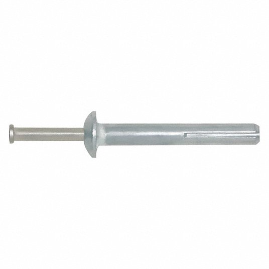 Dewalt 02858-PWR Zamac Nailin, Nail Drive Anchor, 1/4" Dia., 1-1/2" L, Alloy Steel Plain, 100 PK