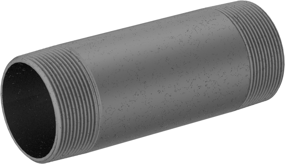 McMaster 4549K679 Standard-Wall Galvanized Steel Threaded Pipe Nipple, Threaded Both Ends, 2 NPT, 6" Long, Sch 40
