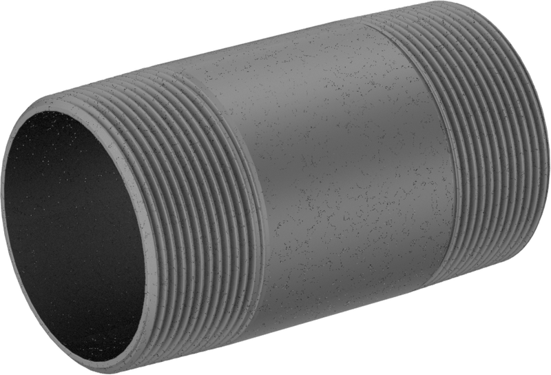 McMaster 4549K699 Standard-Wall Galvanized Steel Threaded Pipe Nipple, Threaded Both Ends, 3 NPT, 6" Long, Sch 40
