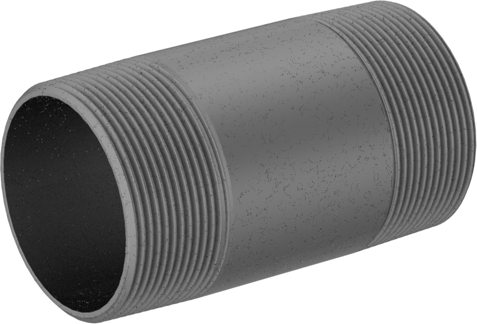 McMaster 4549K699 Standard-Wall Galvanized Steel Threaded Pipe Nipple, Threaded Both Ends, 3 NPT, 6" Long, Sch 40