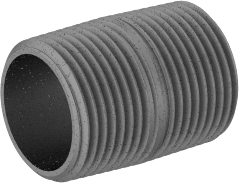 McMaster 4549K591 Standard-Wall Galvanized Steel Threaded Pipe Nipple, Fully Threaded, 3/4 NPT, 1-3/8" Long, Sch 40