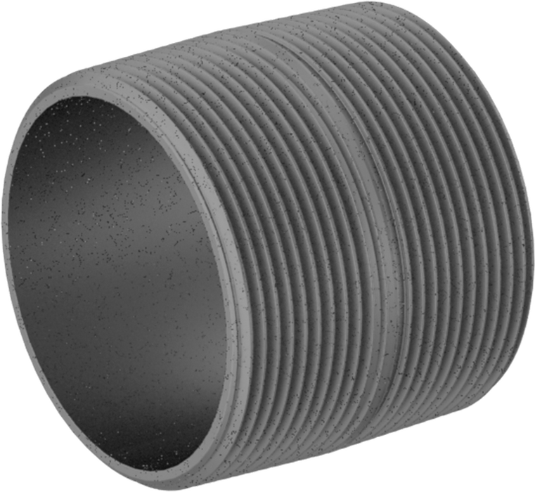 McMaster 4549K671 Standard-Wall Galvanized Steel Threaded Pipe Nipple, Fully Threaded, 2 NPT, 2" Long, Sch 40