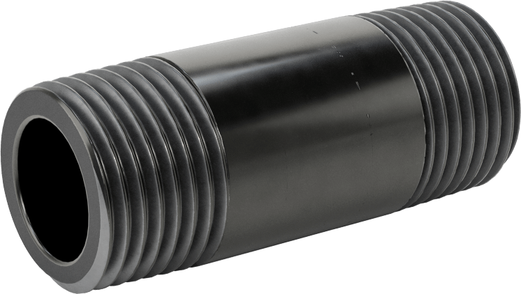 McMaster 4550K173 Thick-Wall Welded Steel Pipe Nipple, Threaded Both Ends, 1/2 NPT, 2" Long, Sch 80, Class 300
