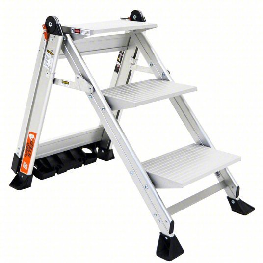 Little Giant 11903 Folding 3 Steps, 26 in Top Step Ht, 21 1/2 in Bottom Wd, 375 lb Load Capacity - KVM Tools Inc.KV455C39