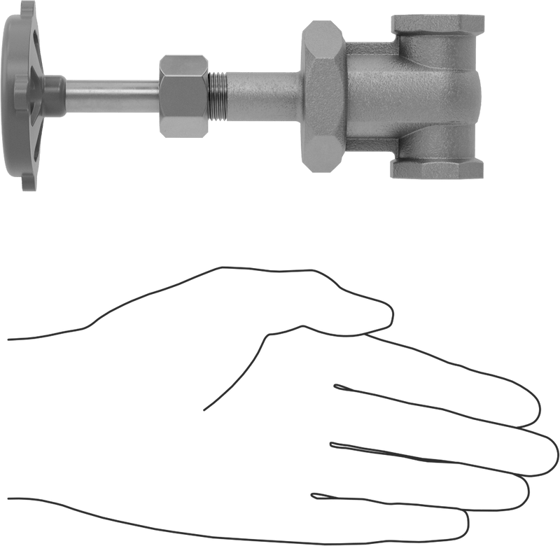 McMaster 4599K43 Gradual On/Off Valve, Bronze Body & Gate, Easy-Maintenance, Wheel Handle Rising Stem, 1/2 NPT Female, Class 150, MSS-SP-80
