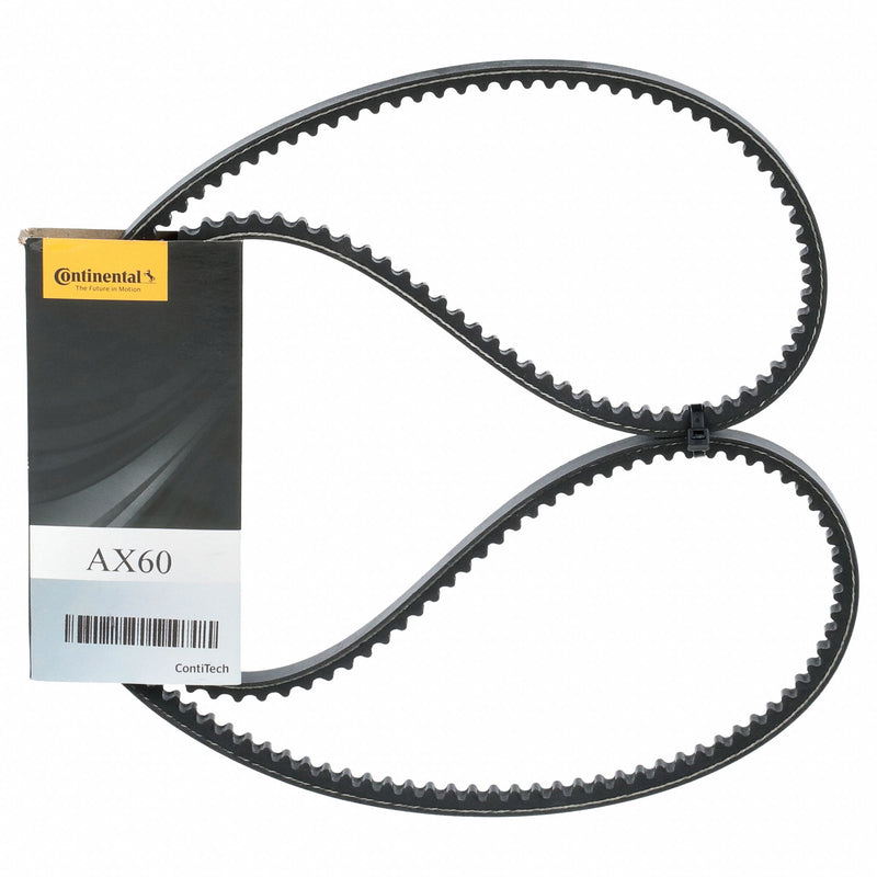 Continental AX43 Torque-Flex Cogged Classical V-Belt, 45 in Outside Length, 1/2 in Top Width, 5/16 in Thick, AX Section, Polybutadiene, Raw Edge