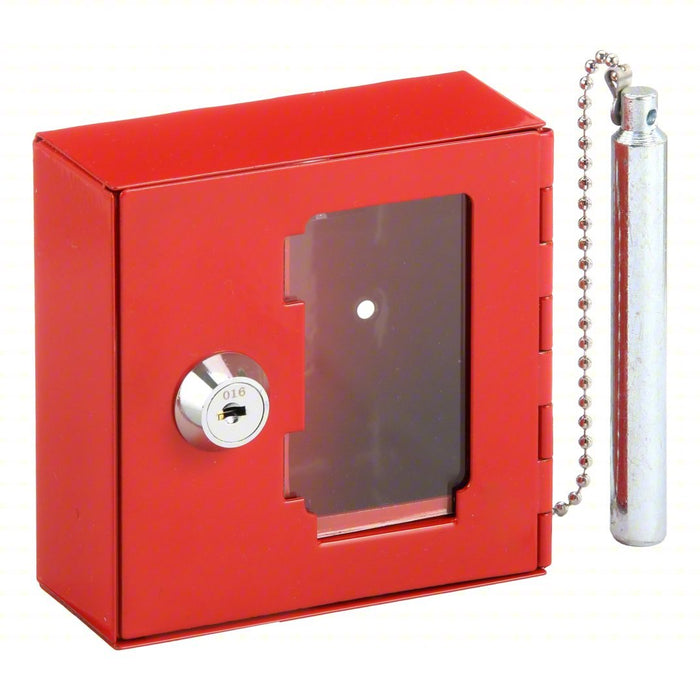 Barska AX11838 Key Box 1 Key Capacity, Single Key Lock, Steel, Red, 4 in Ht, 4 in Wd, 2 in Dp, Wall Mount - KVM Tools Inc.KV45CP15