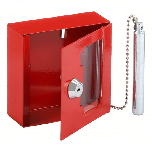 Barska AX11838 Key Box 1 Key Capacity, Single Key Lock, Steel, Red, 4 in Ht, 4 in Wd, 2 in Dp, Wall Mount - KVM Tools Inc.KV45CP15