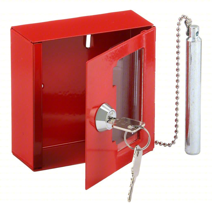 Barska AX11838 Key Box 1 Key Capacity, Single Key Lock, Steel, Red, 4 in Ht, 4 in Wd, 2 in Dp, Wall Mount - KVM Tools Inc.KV45CP15
