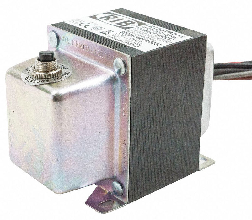 Functional Devices / RIB TR100VA015 Class 2 Transformer, 100 VA, 24V AC, 120/208/240/277/480V AC, Circuit Breaker