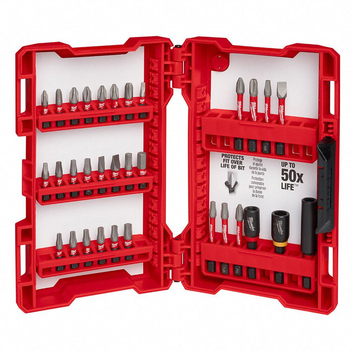 Milwaukee 48-32-4004 SHOCKWAVE Impact Duty Driver Bit Set, 32 Piece, 1/4 in Hex Shank, Alloy Steel, PACKOUT Compatible
