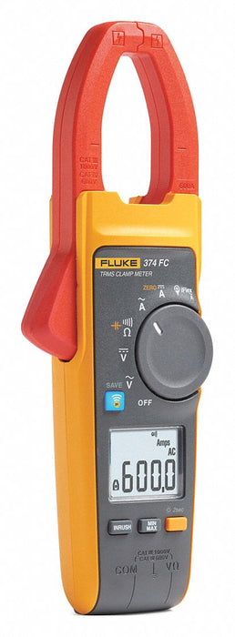 Fluke FLUKE-374 FC/WWG Digital Clamp Meter, TRMS, CAT III 1000V/CAT IV 600V, 600 A Max AC, LCD, 1.6 in Jaw