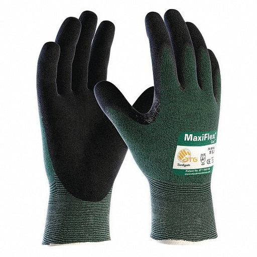PIP Maxiflex 34 - 8743/M Knit Gloves M (8), ANSI Cut Level A2, Palm, Dipped, Microporous Nitrile, Sandy, 12 PK - KVM Tools Inc.KV581R86