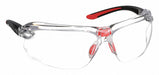 Bolle Safety 40223 Universal Safety Eyewear, Clear Lens, Frameless, Platinum, Dielectric, Black/Red Frame