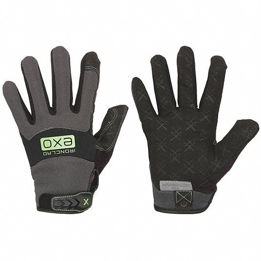 Ironclad EXO-MWR-05-XL Mechanics Gloves XL (10), Full Finger, Synthetic Leather, Gray, 1 PR