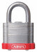 Abus 19343 Keyed Padlock, Keyed Alike, Steel, Std Body Body Size, Hardened Steel, Extended, Red, Steel