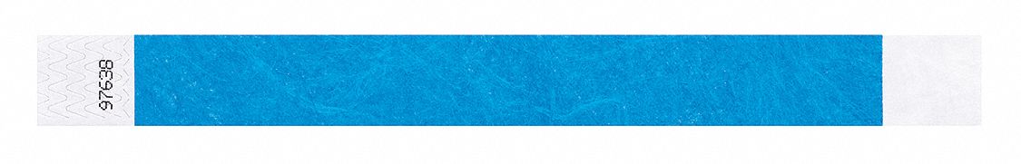 Identiplus T2-05 ID Wristband, Tyvek, 1 in W x 10 in L, Blue, Adhesive, Blank, 500 PK