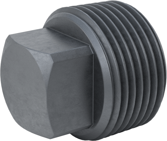 McMaster 4627K335 Medium-Pressure Iron Pipe Fitting, Plug with External Square Drive, 1 NPT