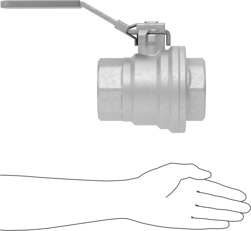 McMaster 4629K72 Brass Body On/Off Valve with Lever Handle, Lockable, 3 NPT Female, 450 psi