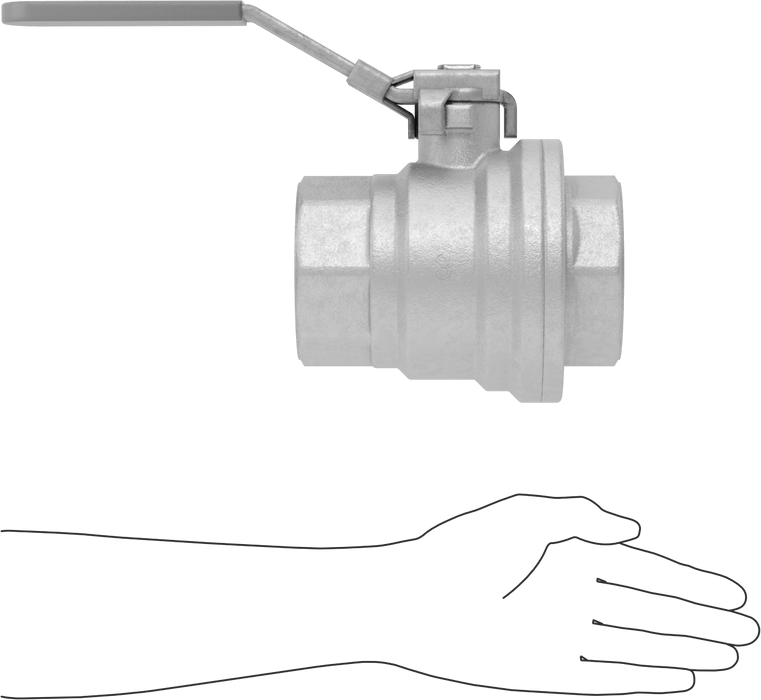 McMaster 4629K72 Brass Body On/Off Valve with Lever Handle, Lockable, 3 NPT Female, 450 psi