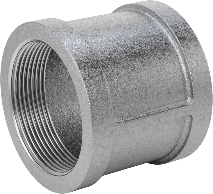 McMaster 4638K119 Low-Pressure Pipe Fitting, Galvanized Iron, Straight Connector, 2 NPT Female