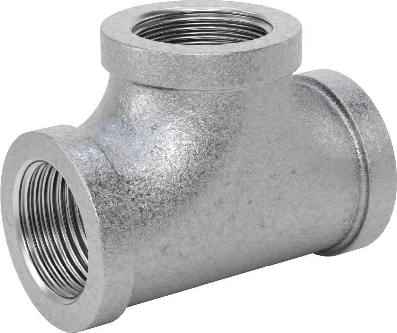 McMaster 4638K124 Low-Pressure Pipe Fitting, Galvanized Iron Tee Connector, 3/4 NPT Female
