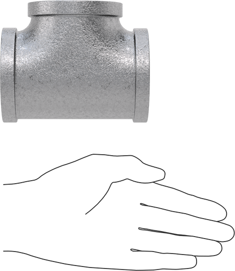 McMaster 4638K128 Low - Pressure Pipe Fitting Galvanized Iron Tee Connector, 2 NPT Female - KVM Tools Inc.KV4638K128