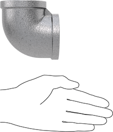McMaster 4638K138 Low - Pressure Pipe Fitting Galvanized Iron, 90 Degree Elbow Connector, 2 NPT Female - KVM Tools Inc.KV4638K138