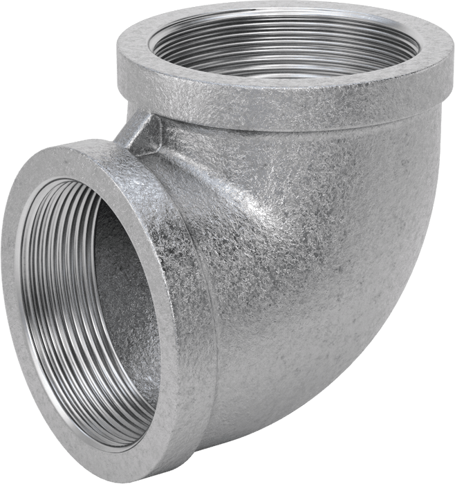 McMaster 4638K152 Low-Pressure Pipe Fitting, Galvanized Iron, 90° Elbow Connector, 3 NPT Female, Class 150