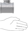McMaster 4638K278 Low-Pressure Pipe Fitting, Galvanized Iron, Inline Tee Reducer, 2 x 1 NPT Female