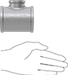 McMaster 4638K278 Low-Pressure Pipe Fitting, Galvanized Iron, Inline Tee Reducer, 2 x 1 NPT Female