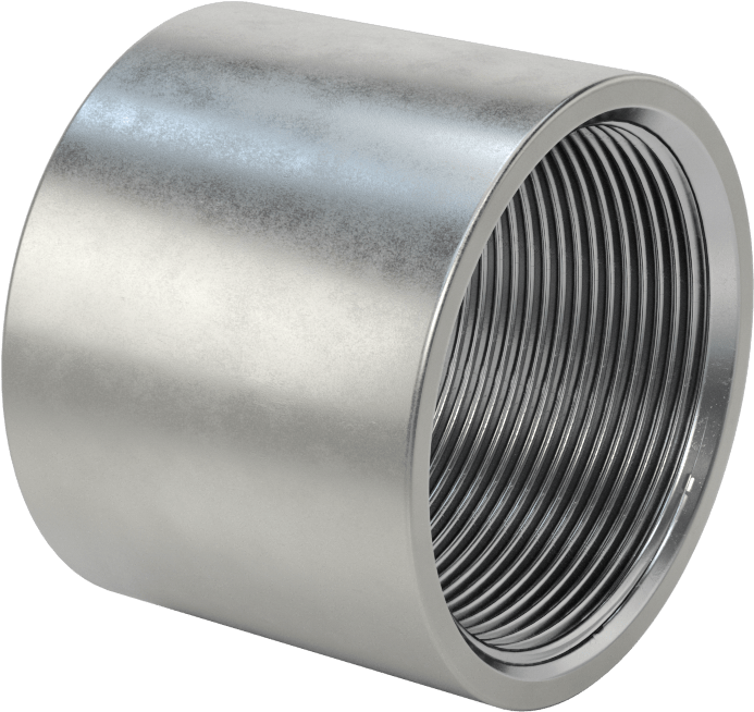 McMaster 46685K469 Low-Pressure Steel Straight Connector, Galvanized, Threaded From One End, 2 NPSC Female, Class 150