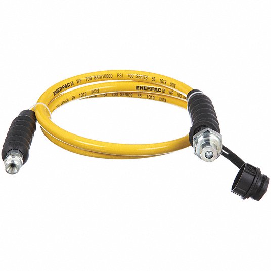 Enerpac HC7206B Hydraulic Hose Assembly 1/4 in ID, C604 x NPTF, 6 ft Lg, Yellow, 3/8 in x 3/8 in Fitting Size