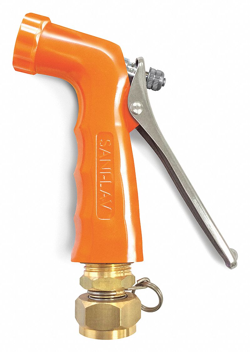 Sani-Lav N2S17 Spray Nozzle, 3/4 in GHT Female, 120 psi, 6.5 gpm, Stainless Steel/Zinc, Safety Orange, 5-1/2 in