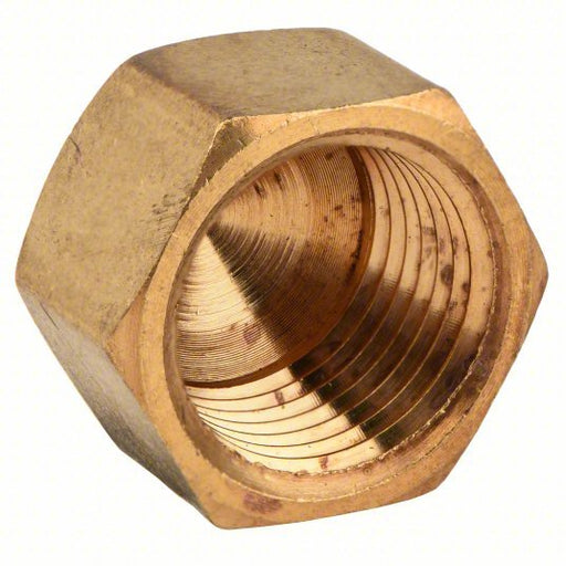 KVM Tools 706108 - 06 Cap Brass, 3/8 in Fitting Pipe Size, Female NPT, 5/8 in Overall Lg, Hex Plug Drive - KVM Tools Inc.KV46M489