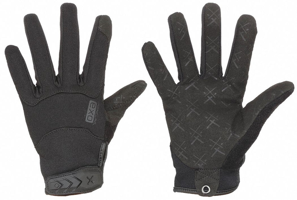 Ironclad EXOT-PBLK-24-XL Tactical Gloves, L, Black, Synthetic Suede, Hook-and-Loop, Breathable Back, 1 PR