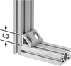 McMaster 4844N51 T-Slotted Framing Structural Bracket, Black Gusset Bracket for 40mm Double/Quad Rail, 1.58" Long
