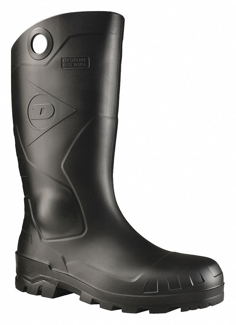 Dunlop 8677533 Rubber Boot, Knee Footwear, Black, 10 Size, D, PVC, PVC, 86775,  1 PR