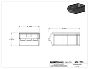 McMaster 4761T15 Stackable Plastic Bin, 18-1/2" Wide, 28-1/8" Deep, 11-13/16" High