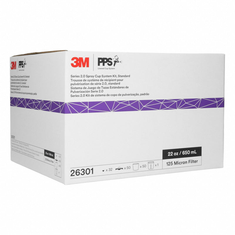 3M 26301 Spray Gun Cup Liner Kit, PPS, Plastic, Spray Cup Systems